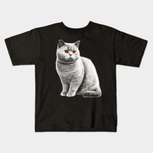 British Shorthair Cat, Love British Shorthair Cats Kids T-Shirt